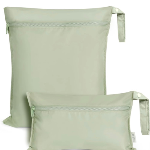 haakaa Waterproof Wet Bags for Baby Wet Dry Bags for Cloth Diaper, Swimsuit & Travel, 2pcs, Grass