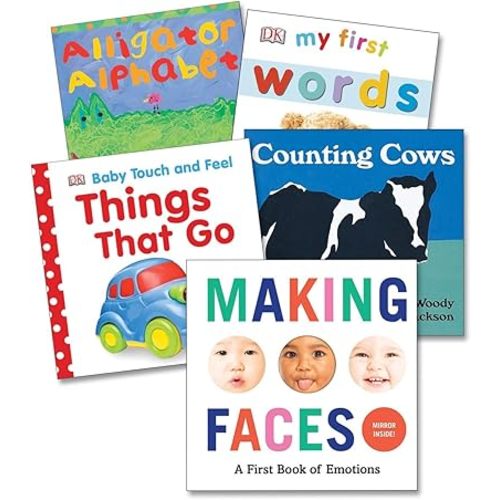 Kaplan Early Learning Baby Basics Board Books - Set of 5 | Infant Early Literacy Development | Ages 12+ MO