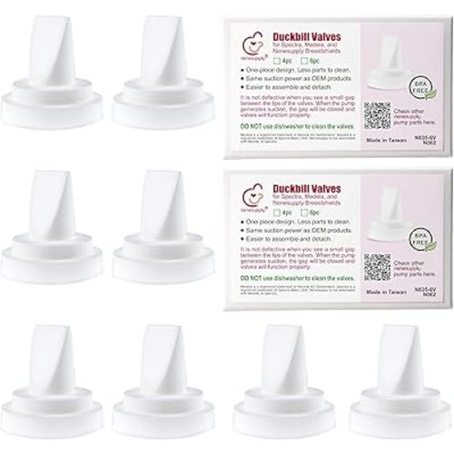 Nenesupply 8 pc Duckbill Valves Compatible with Medela and Spectra Pump Parts Use on Spectra S2 S1 Pump in Style Harmony Symphony Replace Spectra Duckbill Valves and Medela Valve