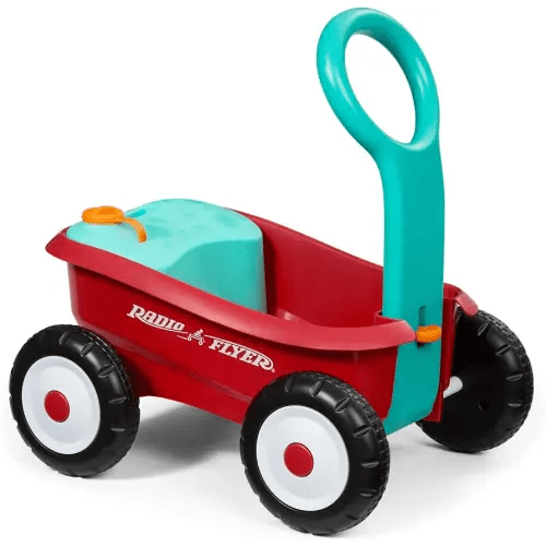Radio Flyer Bubble Buddy Walker Wagon, Bubble Machine for Kids, Red Baby Walker with Wheels for Ages 1-4