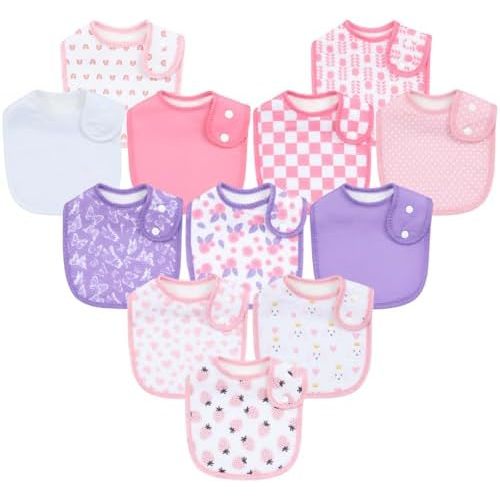 Baby Bibs Soft and Absorbent Organic Cotton Bandana Drool Bibs Set for Boys Girls Newborn 0-36 Months