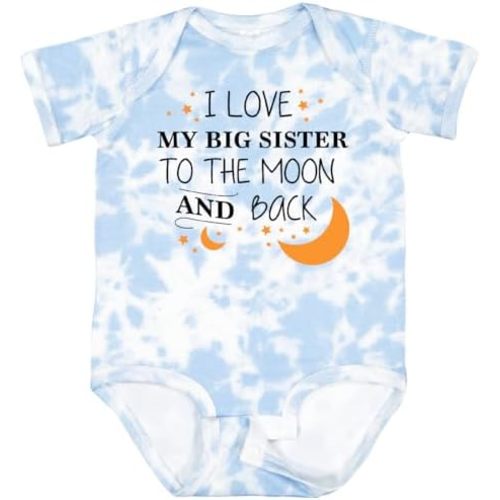 inktastic I Love My Big Sister To the Moon and Back Baby Bodysuit
