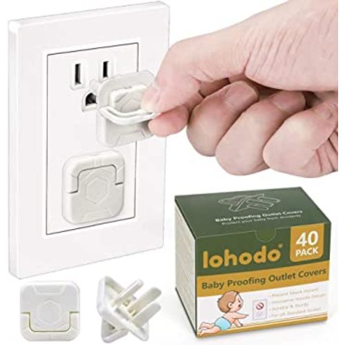 Outlet Covers Baby Proofing Socket Protectors Child Safety Plug Caps Difficult for Toddler to Remove Electric Shock Guard for US 3-Prong White 40 Pack