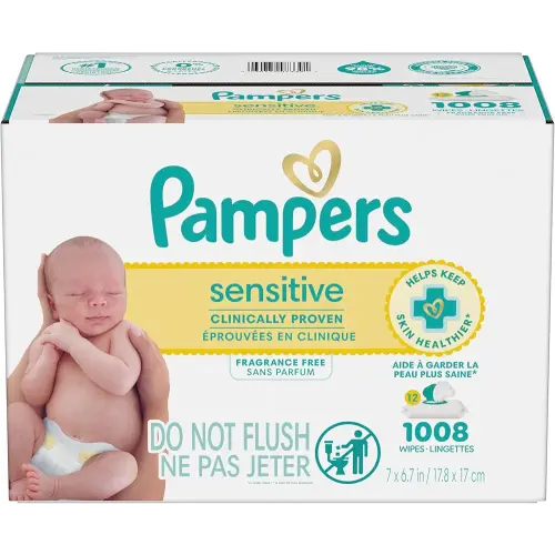 Pampers Baby Wipes Sensitive Perfume Free 12X Pop-Top Packs, 1 Pack (Count of 1008)
