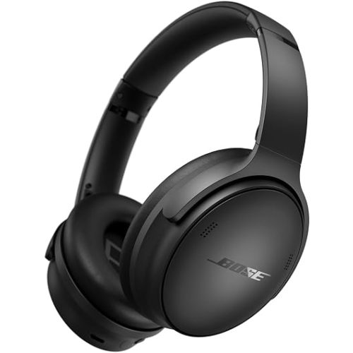 Bose QuietComfort Headphones - Wireless Bluetooth Headphones, Active Over Ear Noise Cancelling and Mic, USB-C Charging, Deep Bass, Up to 24 Hours of Playtime, Black