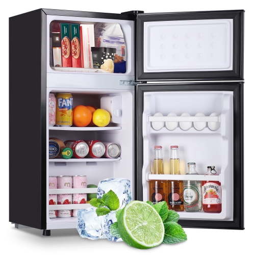 Tacool 2.4 Cu.ft Mini Fridge with Freezer, Small Refrigerator Apartment Size Fridge Black, NEW