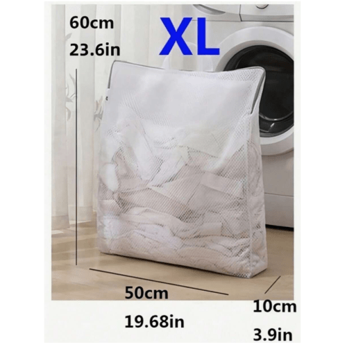 SHEIN 1-Pack White Laundry Wash Bag With Handles - Honeycomb Mesh Delicates Protector For Bras/Sweaters/Socks, Snag-Proof Thick Mesh Washing Machine Bag For Underwear & Clothes | Christmas Holiday Gift Essentials (Home & Travel Use) | SHEIN USA