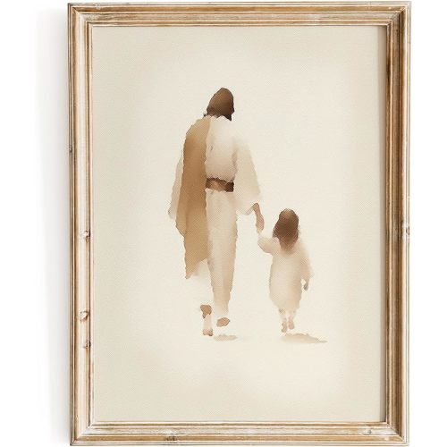 ESSEN Life | The Way He Leads | Christian Bible Wall Art Jesus Poster Minimalist Boho Christian Home Decor Perfect Religious Wall Art Gift for Women (11x14 In No Frame)