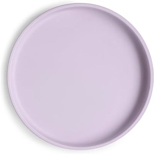 mushie Classic Silicone Suction Plate | BPA-Free Non-Slip Design (Soft Lilac)