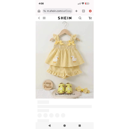 Cozy Pixies 2pcs Baby Girl Cartoon Duck Decor Bow Strap Top And Elastic Waist Shorts Set | SHEIN USA