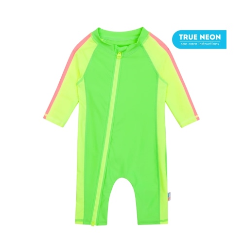 Sunsuit - Long Sleeve Romper Swimsuit | "Neon Green/Yellow"