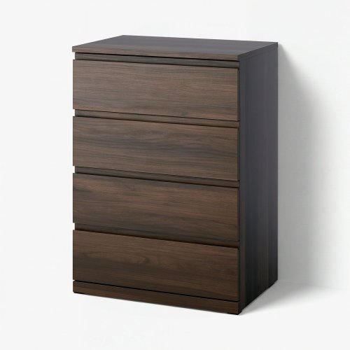 STORKLINTA 4-drawer dresser - dark-brown/oak effect anchor/unlock function 27 1/2x18 7/8x38 5/8 "