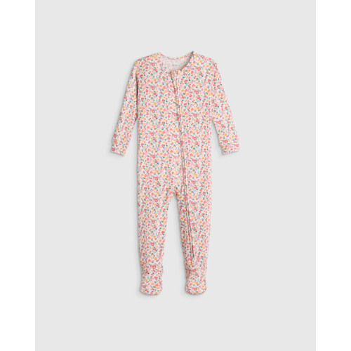 Bamboo Footie Pajama - Baby in Lavender Hearts