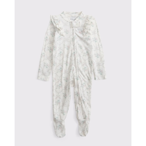 baby ruffle icon footed one-piece