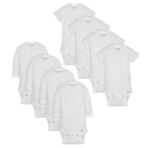 8-Pack Baby Neutral White Long and Short Sleeve Onesies® Brand Bodysui – Gerber Childrenswear