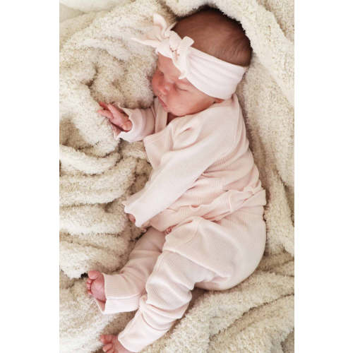 2pc Waffle Crossover Top & Bottom | Pearl Pink