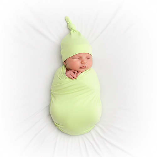 Newborn Swaddle Set - Hat in Sweet Pea