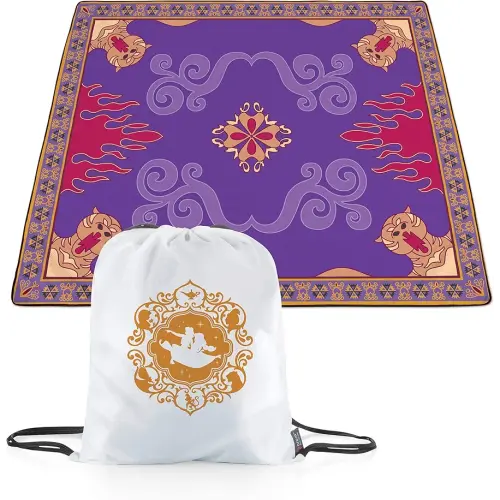 Picnic TIME Disney Princess Aladdin Impresa Picnic Blanket, Lightweight Beach Blanket, Machine Washable, (Purple)