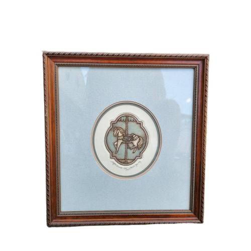 Vintage Alice V. Scott Carousel Etching Set, Framed Limited Edition