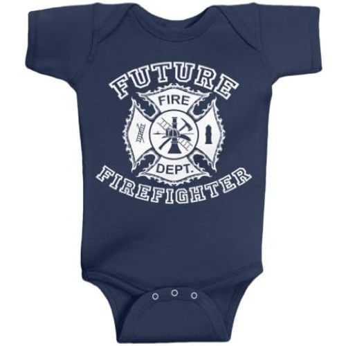 Threadrock Unisex Baby Future Firefighter Bodysuit