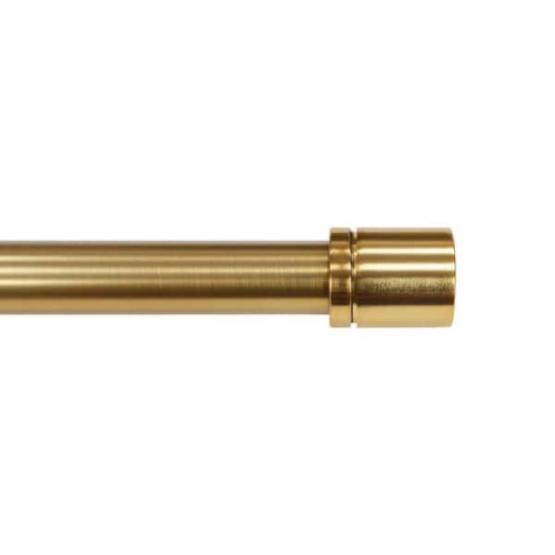 36 in. - 72 in. Telescoping 1 in Single Rod Kit with Deco Bracket in Gold with Elevated Cap Finial