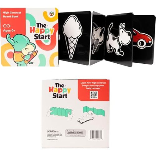 Happy Start Award-Winning High Contrast Board Book for Newborns Tummy Time