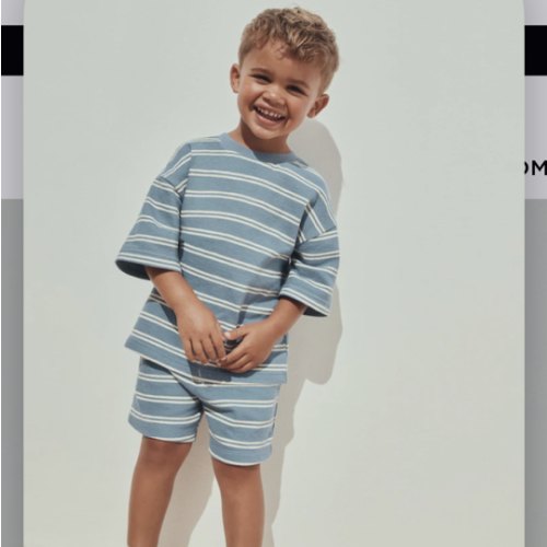 12-18M Buy Blue Stripe Short Sleeve All-Over Print T-Shirt and Shorts Set (3mths-7yrs) from Next USA