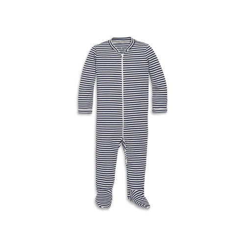 Baby Organic Zip Footie In Stripe, 0-3M