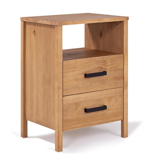 Cali Two-Drawer Nightstand in Hazelnut | Simply Nursery