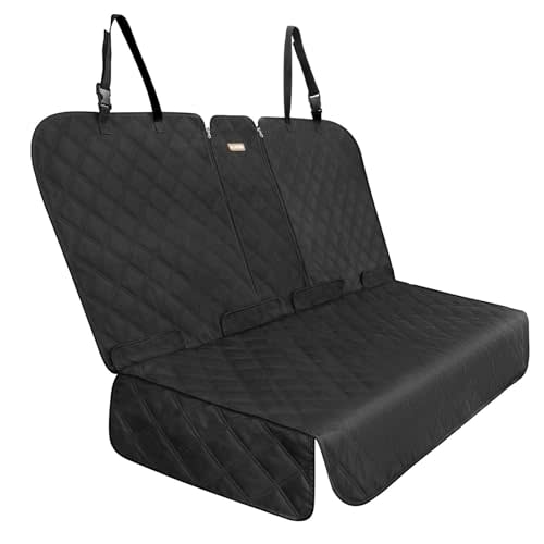 ALLANSING Back Seat Cover - 900D Oxford Waterproof Car Seat Protector, Fits Cars/SUVs/Trucks, Split Bench, Non-Slip, Dog/Kid Proof, Easy Clean(Black)