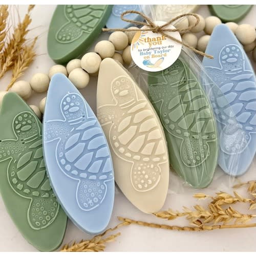 Surfboard Soap Favors - Boho Baby on Board Baby Shower Party, Beach Ocean Sun Gifts