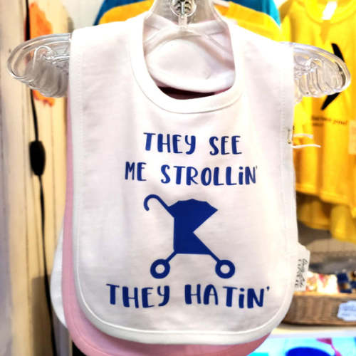 They see me strollin', they hatin' funny 100% cotton infant bib w/ Vel – Quite Like Home