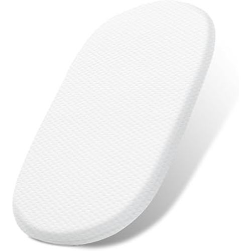 Lisara Baby Bassinet Mattress, 15" x 30" Dual Sided Gel Memory Foam Mattress with Waterproof, Removable and Breathable Ice Silk Cover, Fit for Moses Basket