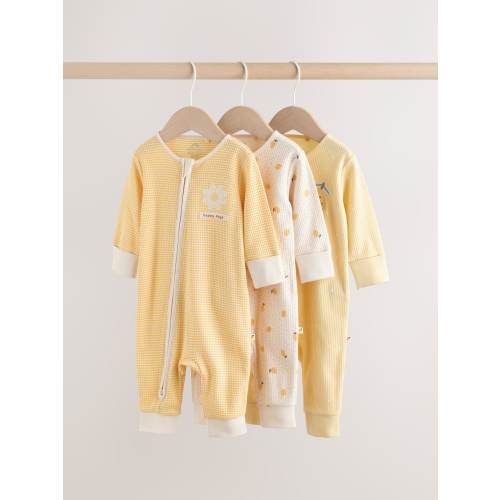 Yellow Baby Sleepsuits 3 Pack (0mths-3yrs)