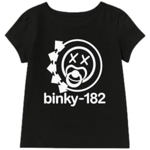 Binky-182 Baby T-Shirt, 100% Cotton, Sizes 3-24m, Unisex-Babies, Rock Band Baby T-Shirt for Blink-182 Fans