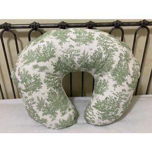Green Toile Nursing Pillow Cover - Just Baby Designs