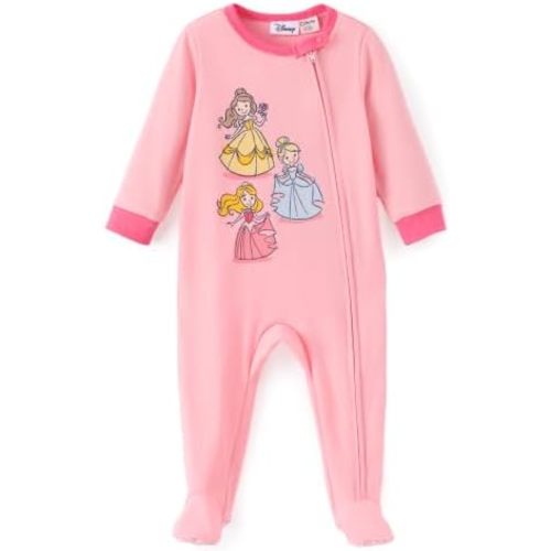 Disney Baby Boys Zip One-Piece Non-Slip Footie Romper for Newborn to Infant
