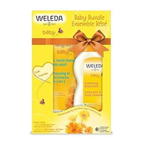 Weleda Baby Calendula Body Lotion and Shampoo-Body Wash Bundle, 6.8 Fluid Ounce (Pack of 2), Plant Rich Baby Care with Calendula and Sweet Almond Oil