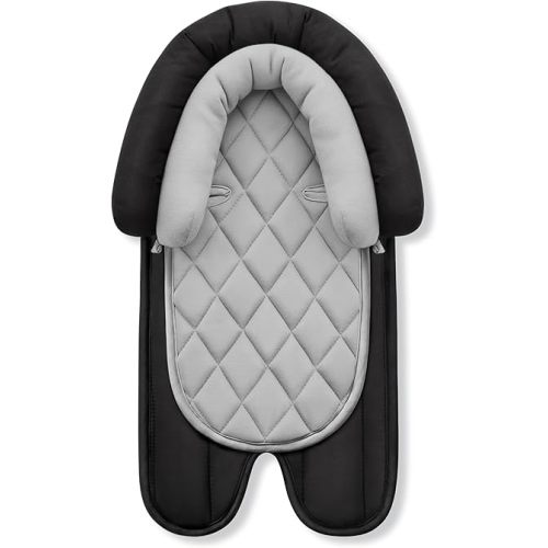 Pro Goleem Car Seat Head Support Infant, Soft Infant Car Seat Insert, 2 in 1 Carseat Head Support for Newborn, Perfect for Car Seat, Stroller, Swing, Bouncer, Gray and Black