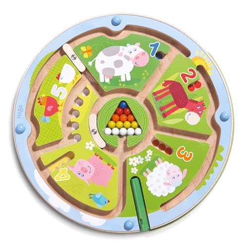 HABA Busy Board for Toddlers 2-4: Number Maze Magnetic Puzzle Game - Toddler Travel Toys for Preschoolers, STEM Toy Encourages Color Recognition, Fine Motor & Counting