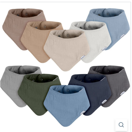 10-Pack Baby Boys Multi Blue Muslin Bandana Bibs – Gerber Childrenswear