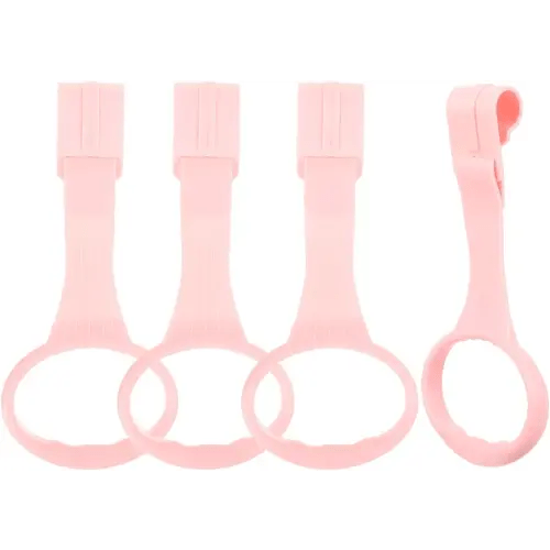 Awleynz 4Pcs Baby Playpen Pull up Rings, Pull up Rings for Play Pen, Playpen Accessories for Help Stand Up Walking Training Tool Newborn (Pink)