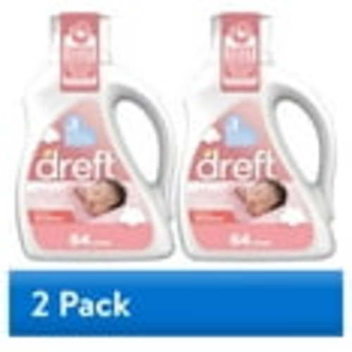 (2 pack) Dreft Newborn Baby Liquid Laundry Detergent, Sensitive Skin, Hypoallergenic, 64 Loads, 92 fl oz