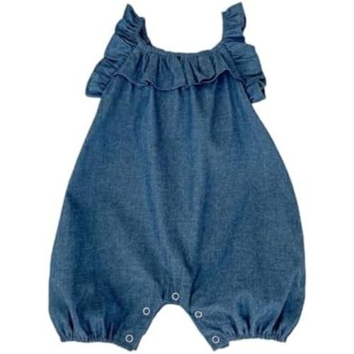 HOOLCHEAN Baby Girls' Summer Cotton One Piece Infant Breathable Denim Camisole Romper