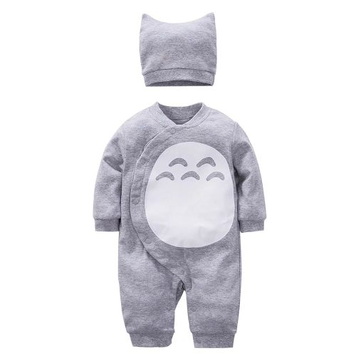YFYBaby Baby Boy Girl Totoro Romper Cute Cartoon Costume Newborn Infant Cosplay Onesies Outfit Set Gray, 66(3-6Months)