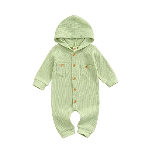 Thorn Tree Newborn Baby Girl Boy Hooded Romper Unisex Baby Knitted Jumpsuit Infant Kids Solid Outfits Baby Girl Boy Jumpsuit