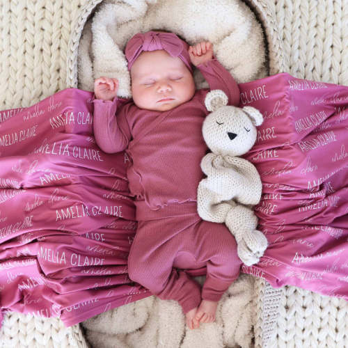 2pc Bamboo Waffle Crossover Top & Bottom | Cranberry