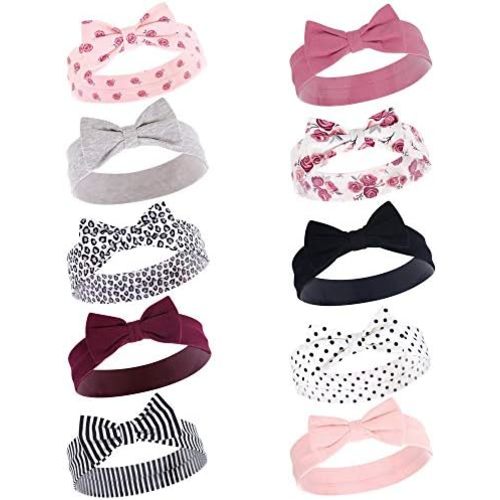 Hudson Baby Cotton and Synthetic Headbands, Size 0-24 Months