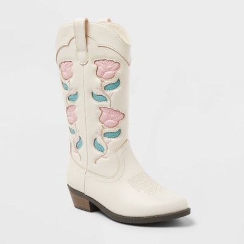Kids' Emberly Embroidered Western Boots - art class™ Ivory