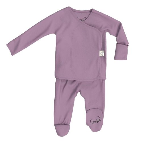 Bonsie Skin to Skin Babywear Footed Bodysuit - Purple Baby One Piece - Fig